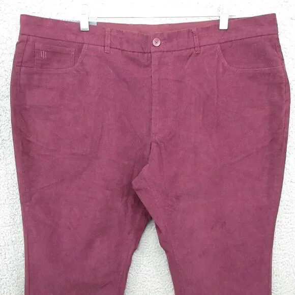 Holderness & Bourne Baxter Tailored Fit Corduroy Pants Mens 42x34‎ Burgundy Pants